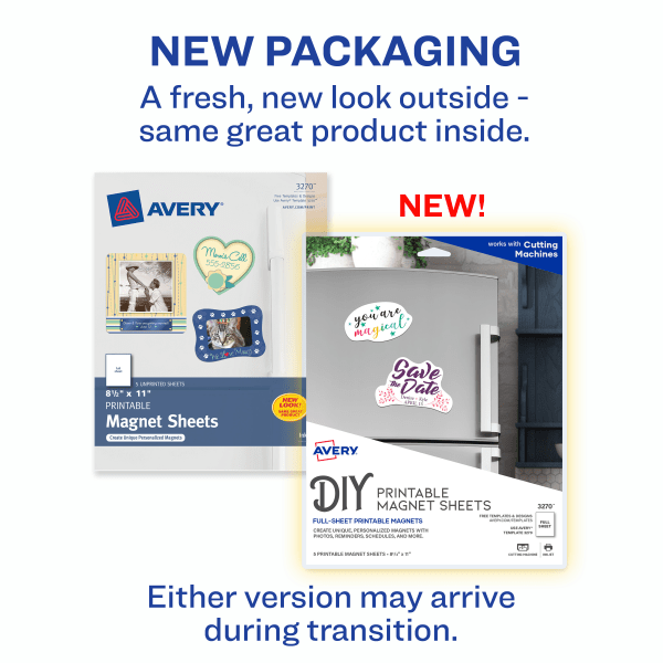 slide 6 of 7, Avery Inkjet Magnet Sheets, 5 ct
