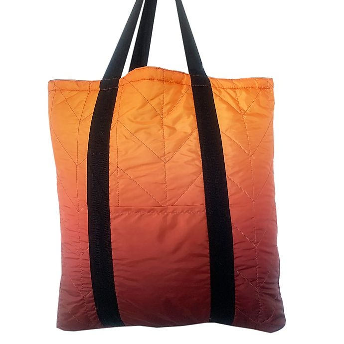 slide 1 of 3, Wamsutta Puffer Tote - Orange/Green, 18 in