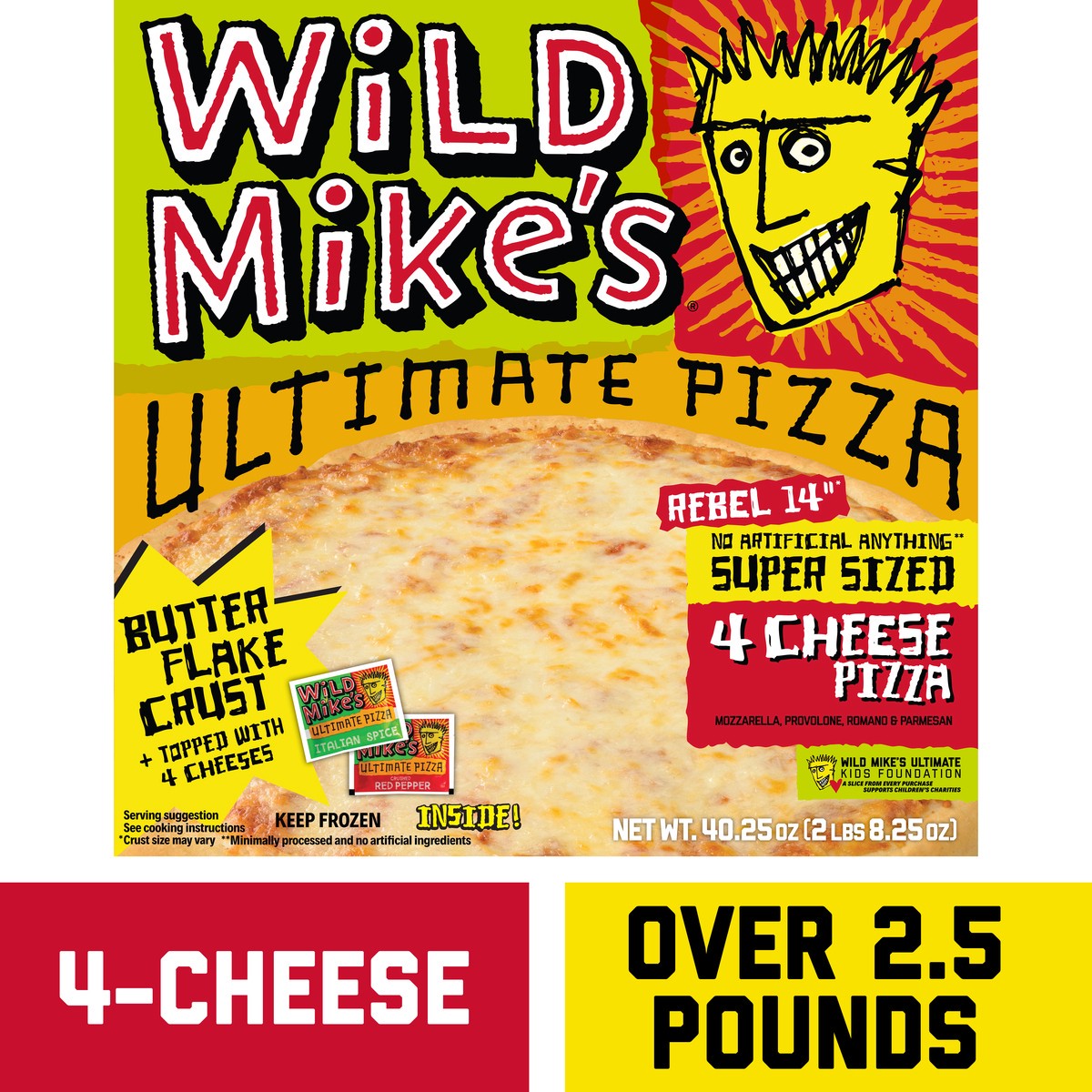 slide 3 of 13, Wild Mike's Super Size 4-Cheese Pizza, 40.25 oz