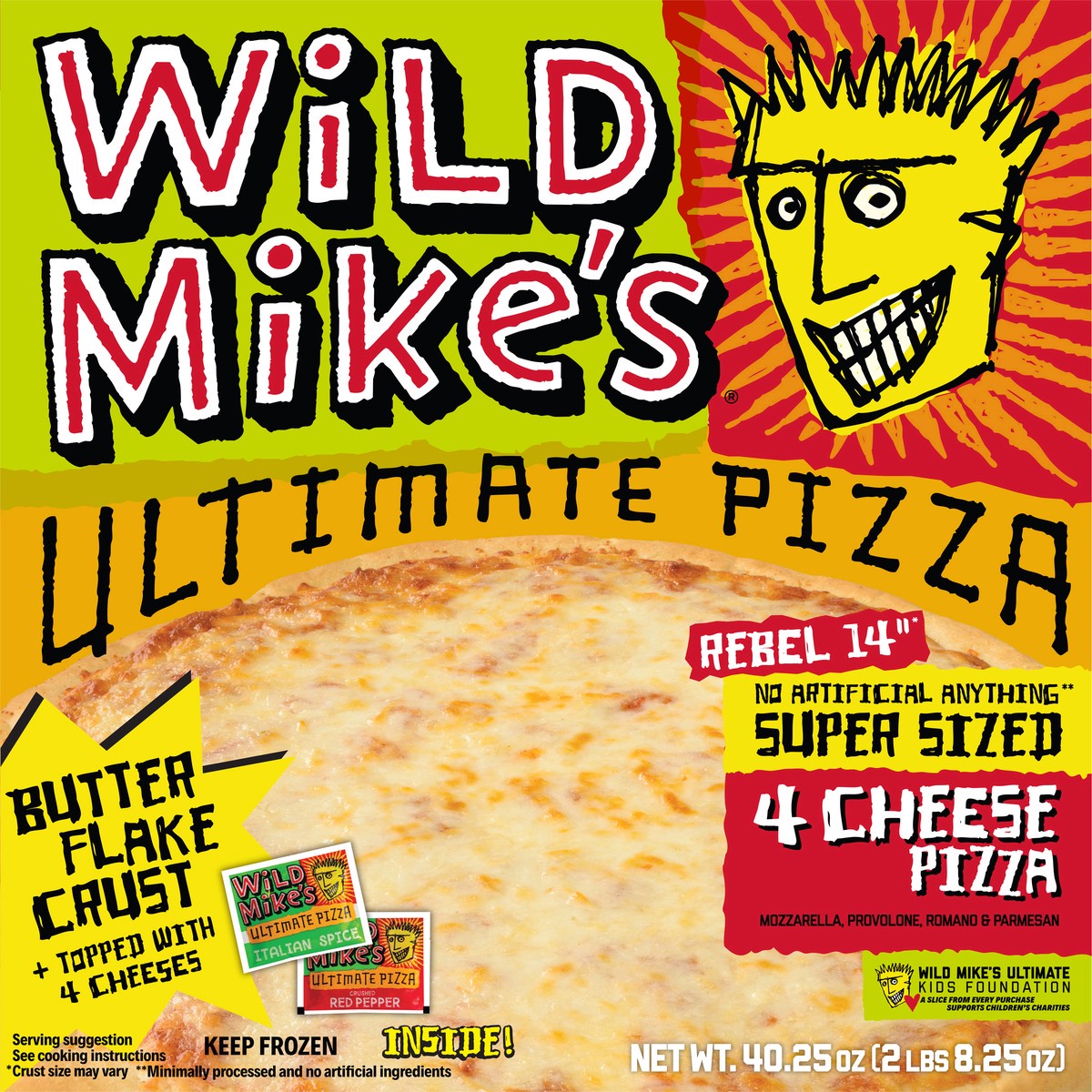 slide 6 of 13, Wild Mike's Super Size 4-Cheese Pizza, 40.25 oz