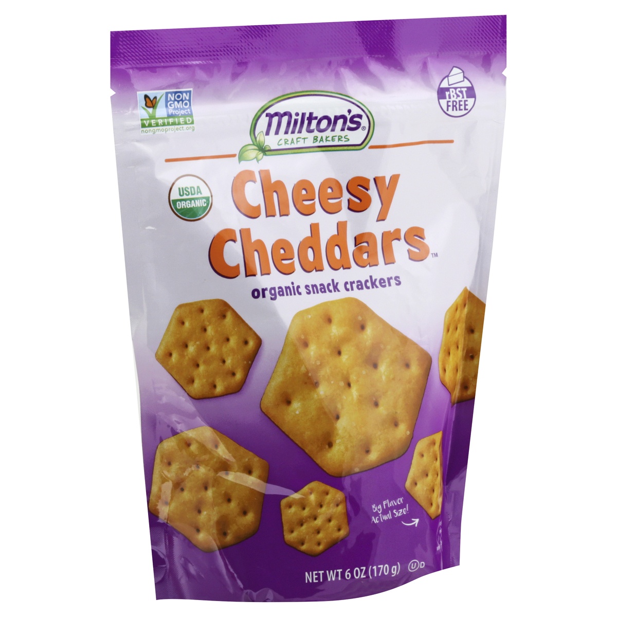 slide 2 of 11, Milton's Craft Bakers Organic Cheesy Cheddar Crackers, 6 oz