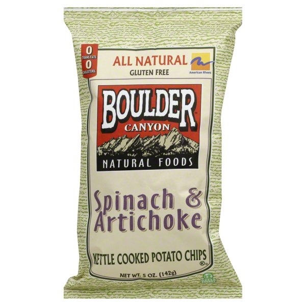 slide 1 of 1, Boulder Canyon Boulder Chips Spinach & Artichoke, 5 oz