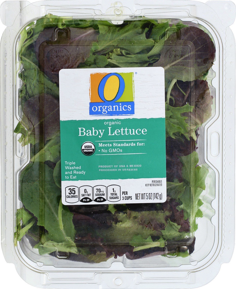 slide 3 of 4, O Organics Organic Baby Lettuce, 5 oz