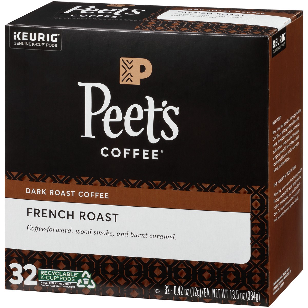 slide 4 of 9, Peet's Coffee, French Roast Dark Roast K-Cup Coffee Pods - 32ct Carton, 32 ct