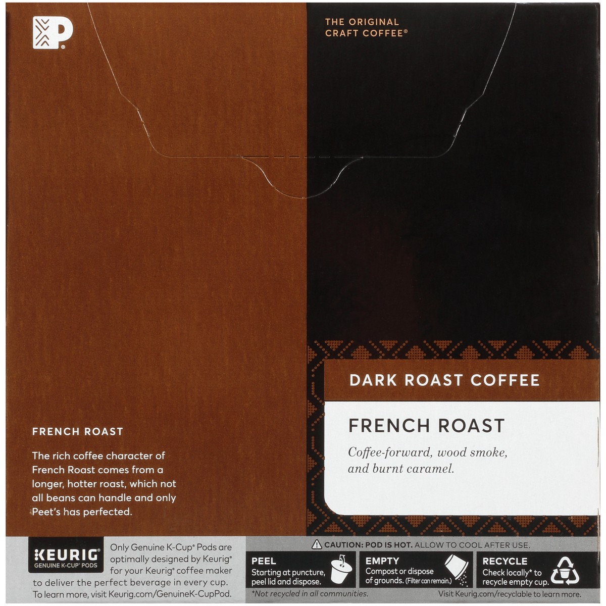 slide 6 of 9, Peet's Coffee, French Roast Dark Roast K-Cup Coffee Pods - 32ct Carton, 32 ct