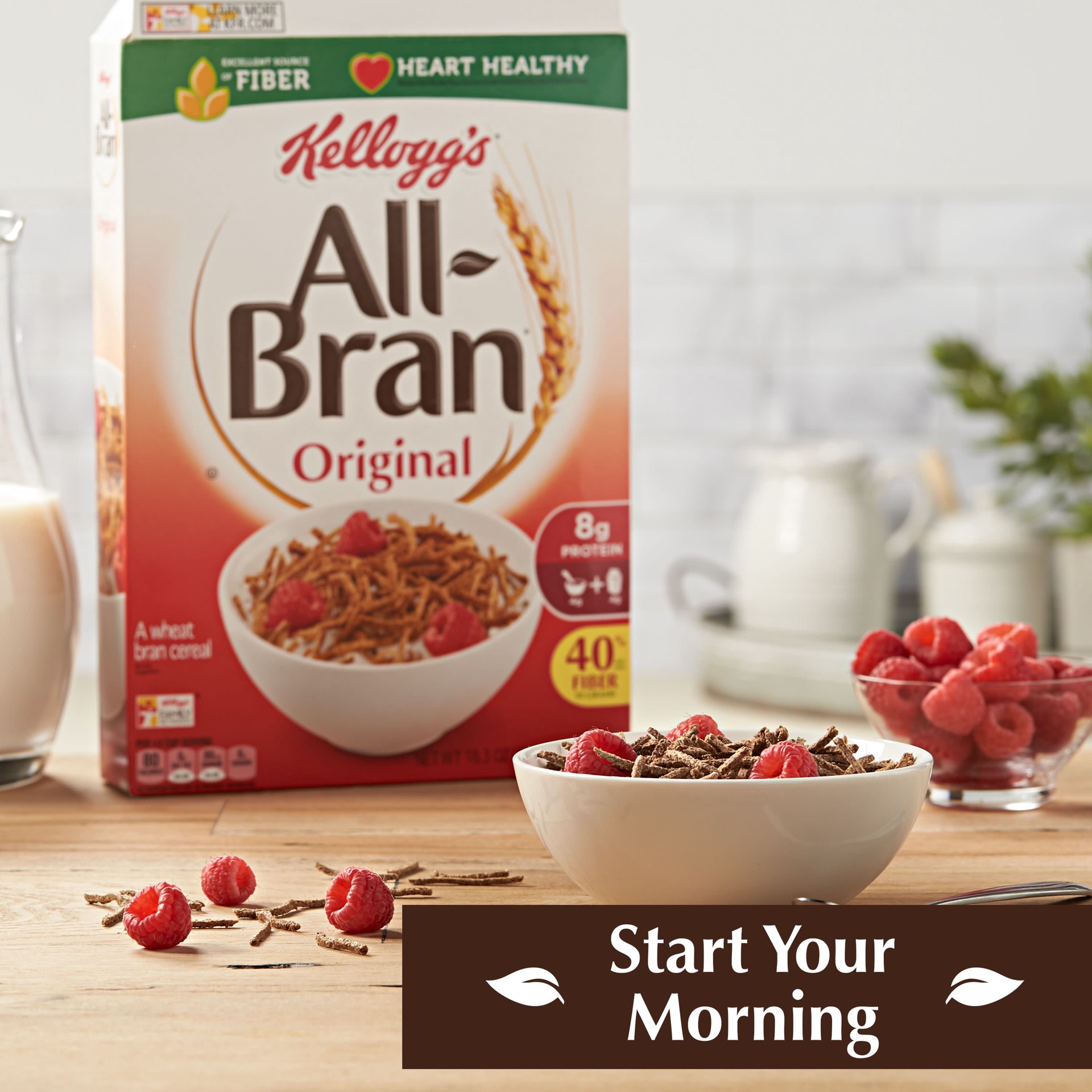 slide 3 of 5, All-Bran Kellogg's All-Bran Cold Breakfast Cereal Original, 18.6 oz, 18.6 oz