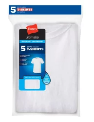 Hanes Ultimate Boys' Crew T-Shirts - 5 Pack - White