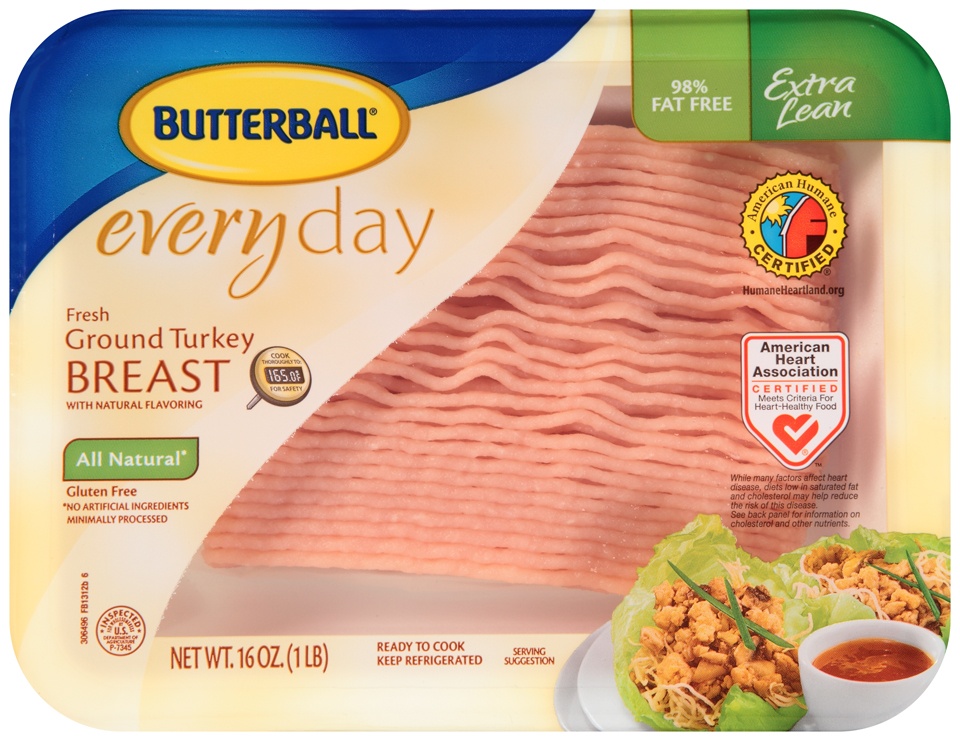 slide 1 of 1, Butterball Fresh Ground Turkey Breast 98% Fat Free, 1 lb