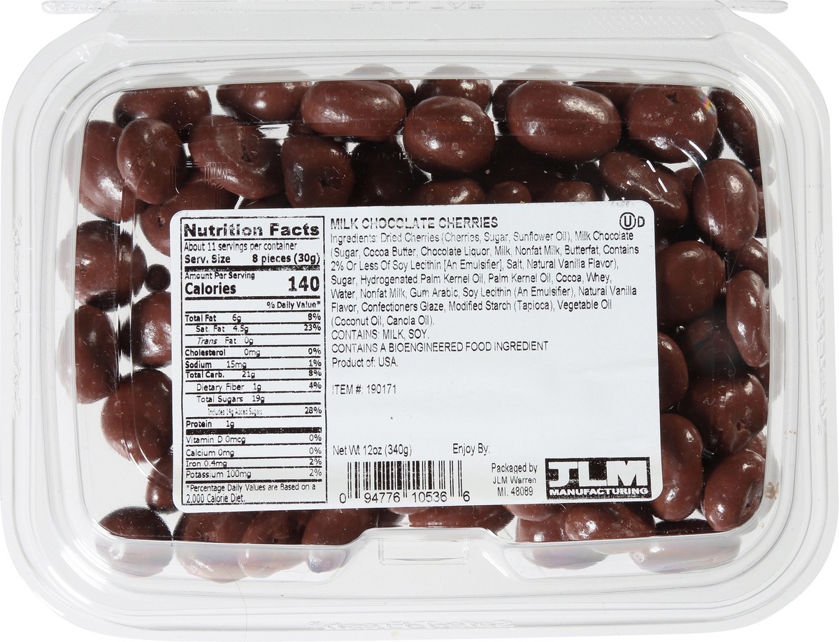 slide 7 of 9, JLM Manufacturing Milk Chocolate Cherries - 12 oz, 12 oz