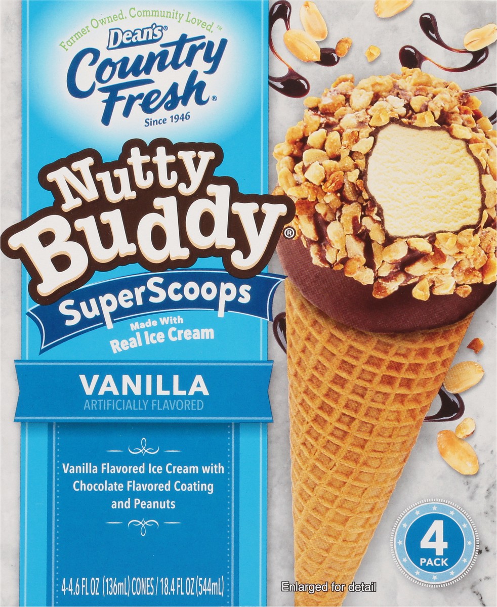 slide 8 of 14, Country Fresh Nutty Buddy SuperScoops Vanilla Ice Cream Cones 4 - 4.6 fl oz Cones, 4 ct