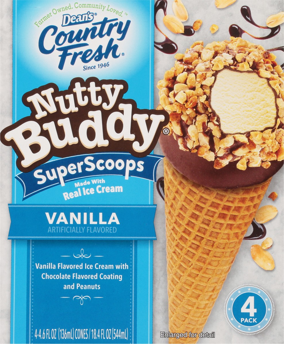slide 2 of 14, Country Fresh Nutty Buddy SuperScoops Vanilla Ice Cream Cones 4 - 4.6 fl oz Cones, 4 ct