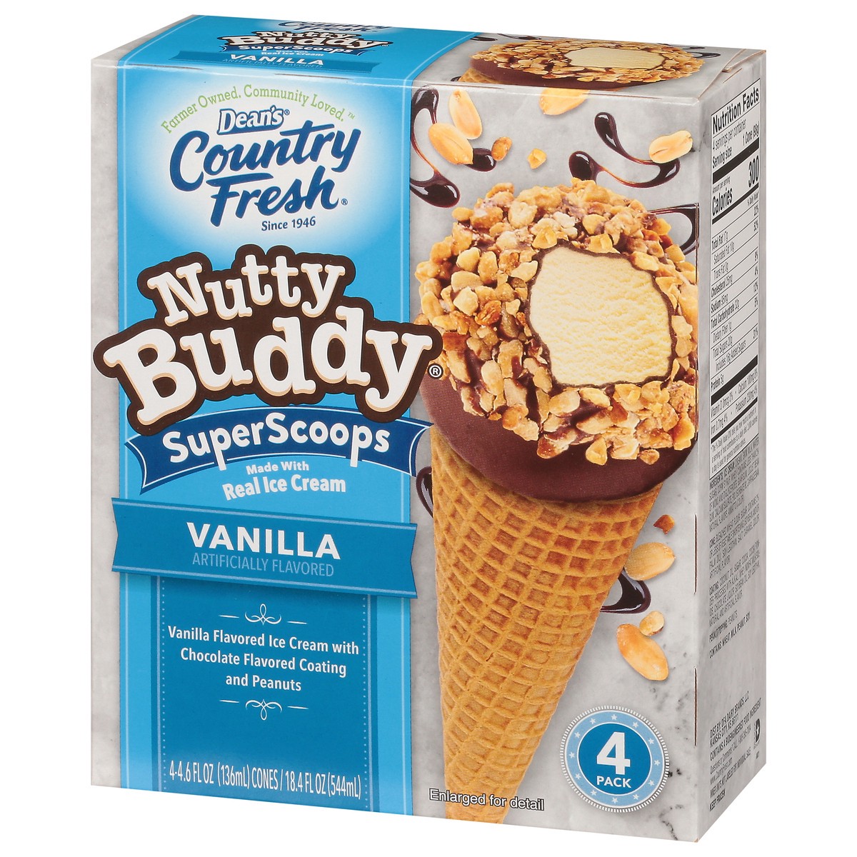 slide 6 of 14, Country Fresh Nutty Buddy SuperScoops Vanilla Ice Cream Cones 4 - 4.6 fl oz Cones, 4 ct