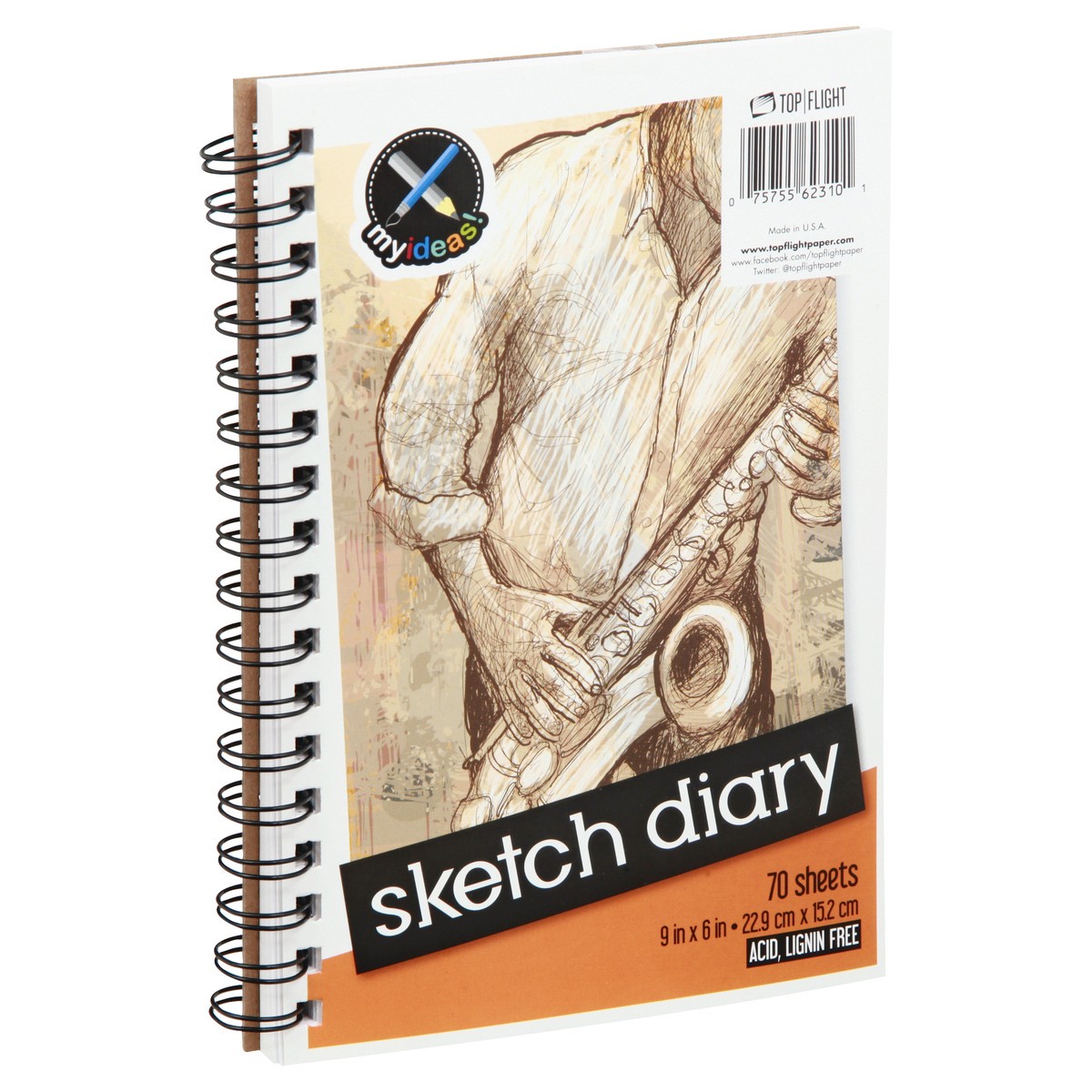 slide 4 of 11, Top Flight Sketch Diary 70 ea, 70 ct