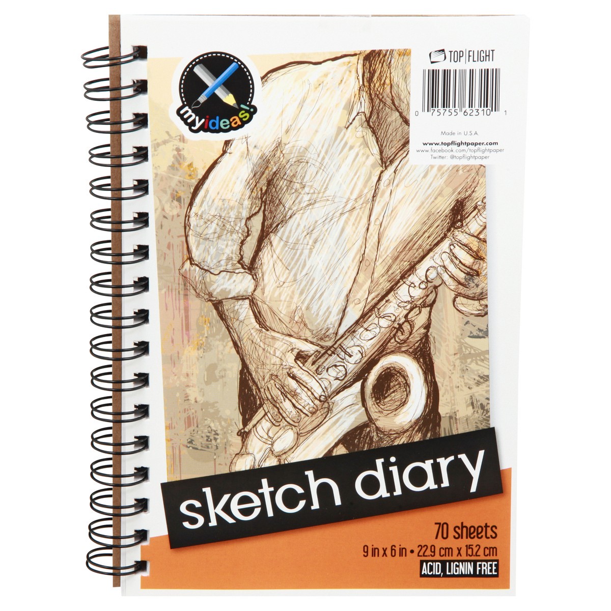 slide 8 of 11, Top Flight Sketch Diary 70 ea, 70 ct