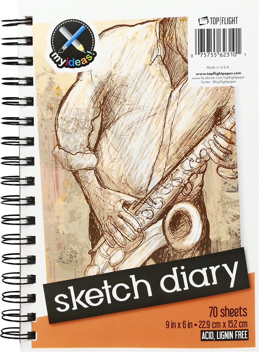 slide 11 of 11, Top Flight Sketch Diary 70 ea, 70 ct