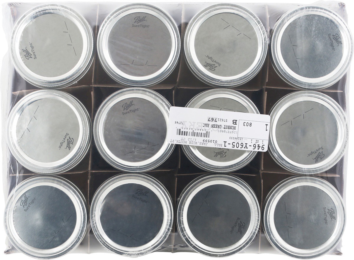slide 6 of 9, Ball Wide Mouth Pint Mason Jars 12 ea Shrinkwrapped, 12 ct