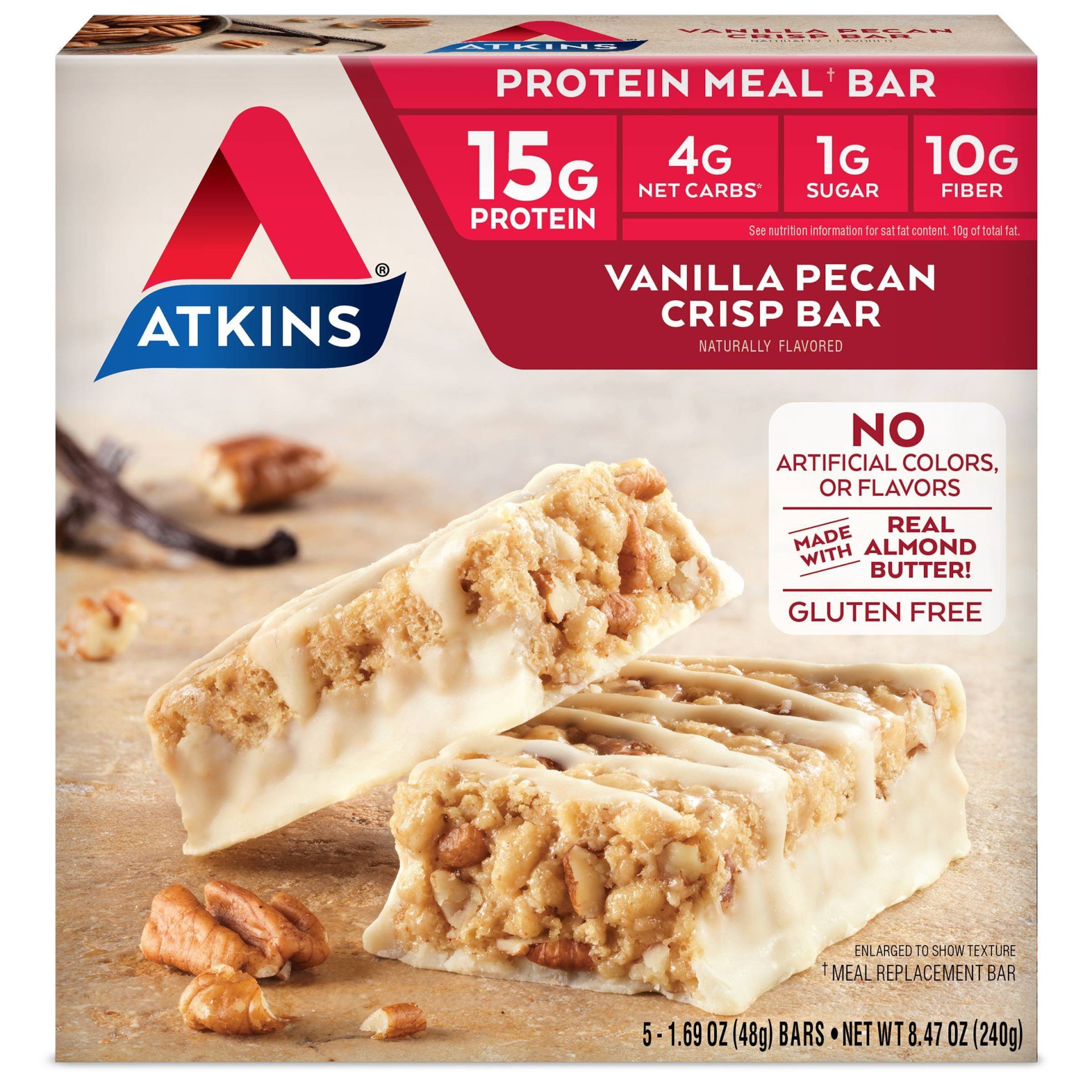 slide 1 of 9, Atkins Protein Meal Bar, 5 ct