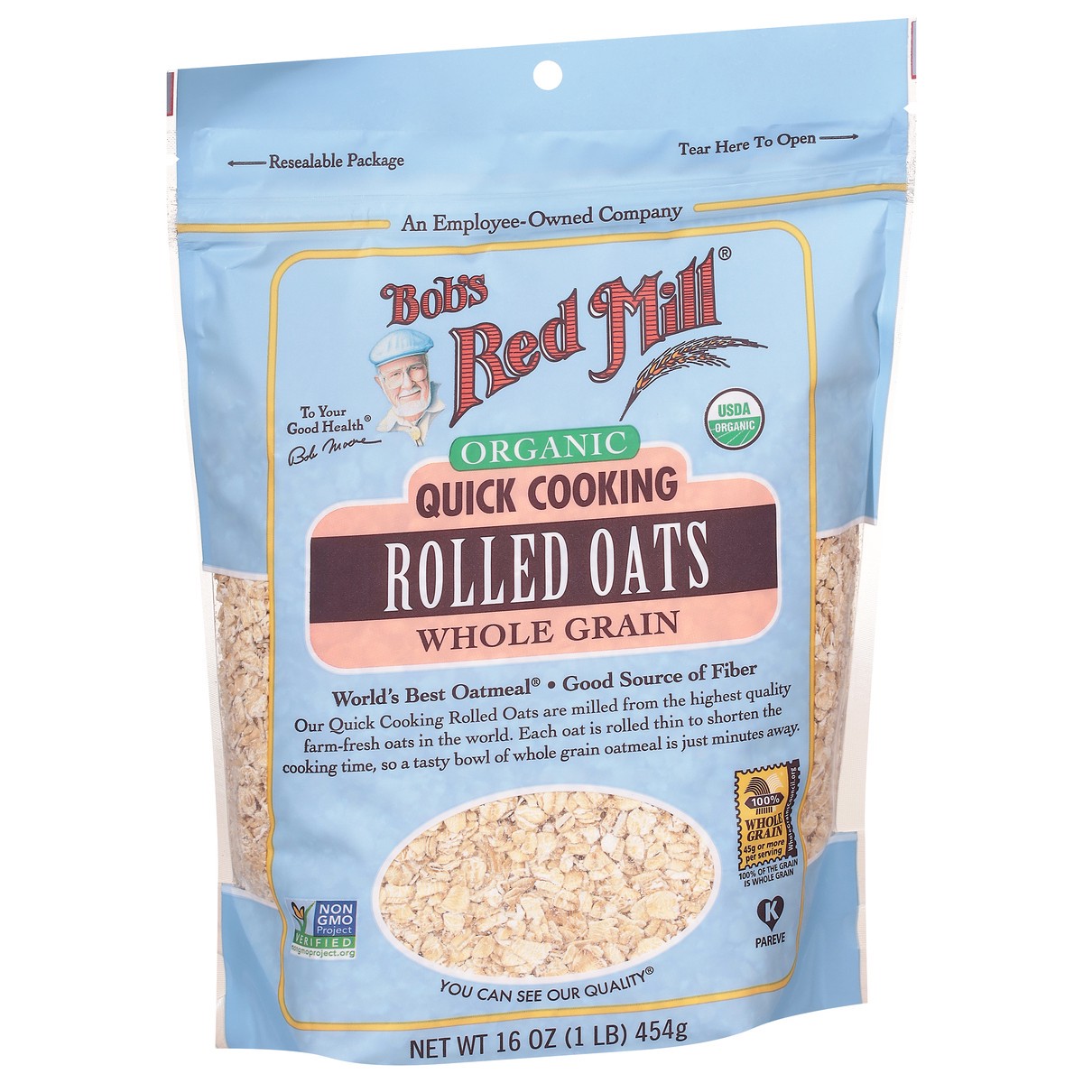 slide 2 of 9, Bob's Red Mill Rolled Oats Quick Cooking Organic, 16 oz