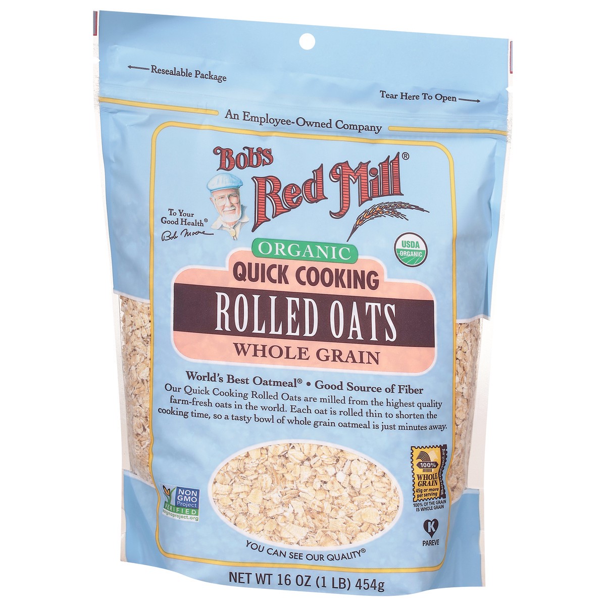 slide 3 of 9, Bob's Red Mill Rolled Oats Quick Cooking Organic, 16 oz