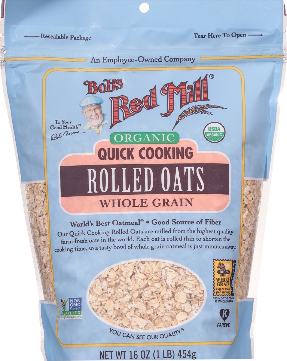 slide 6 of 9, Bob's Red Mill Rolled Oats Quick Cooking Organic, 16 oz