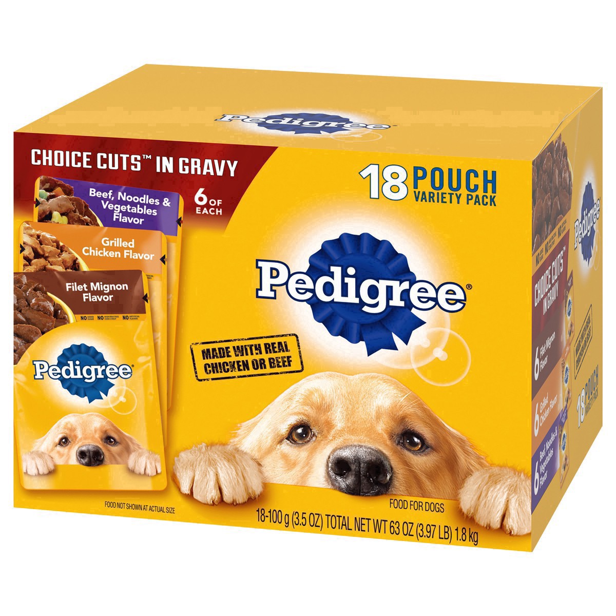 Pedigree Choice Cuts In Gravy Adult Soft Wet Dog Food 18-Count Variety ...