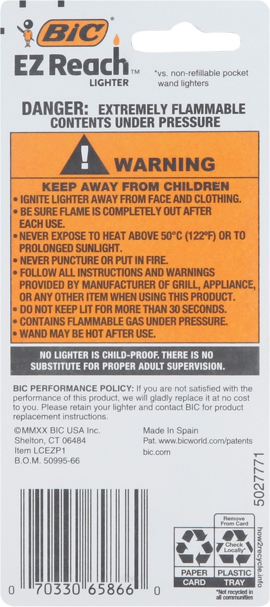 slide 2 of 9, Bic EZ Reach Lighter 1 ea Blister Pack, 1 ct