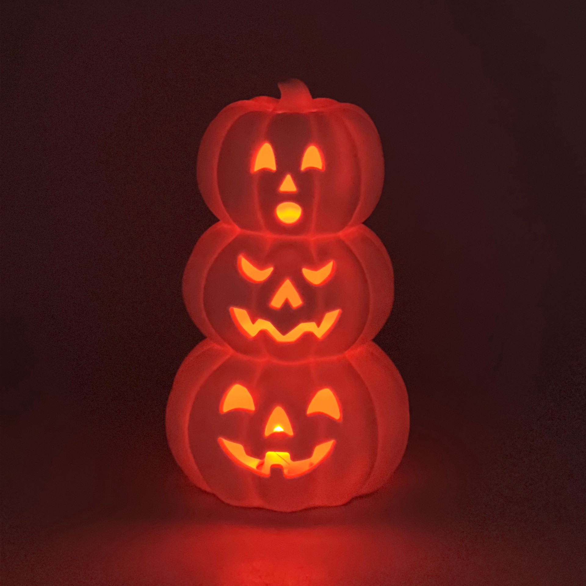 slide 7 of 8, 7.75" Diy Ceramic Led Stacked Jack-O'-Lanterns Decor By Make Market, 4.53 in x 4.53 in x 7.75 in