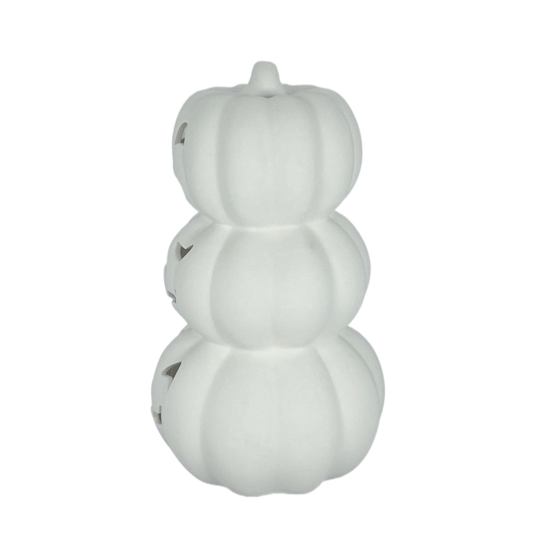 slide 3 of 8, 7.75" Diy Ceramic Led Stacked Jack-O'-Lanterns Decor By Make Market, 4.53 in x 4.53 in x 7.75 in