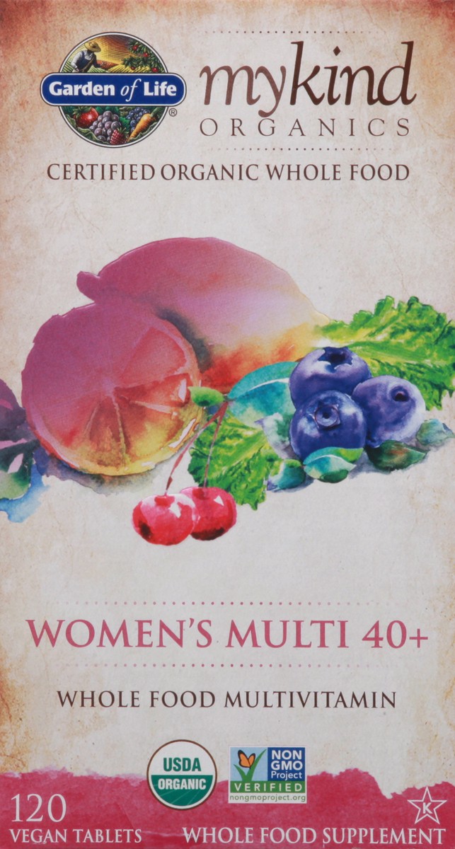 slide 1 of 13, Garden of Life Kind Org Women's Multi 40+, 120 ct