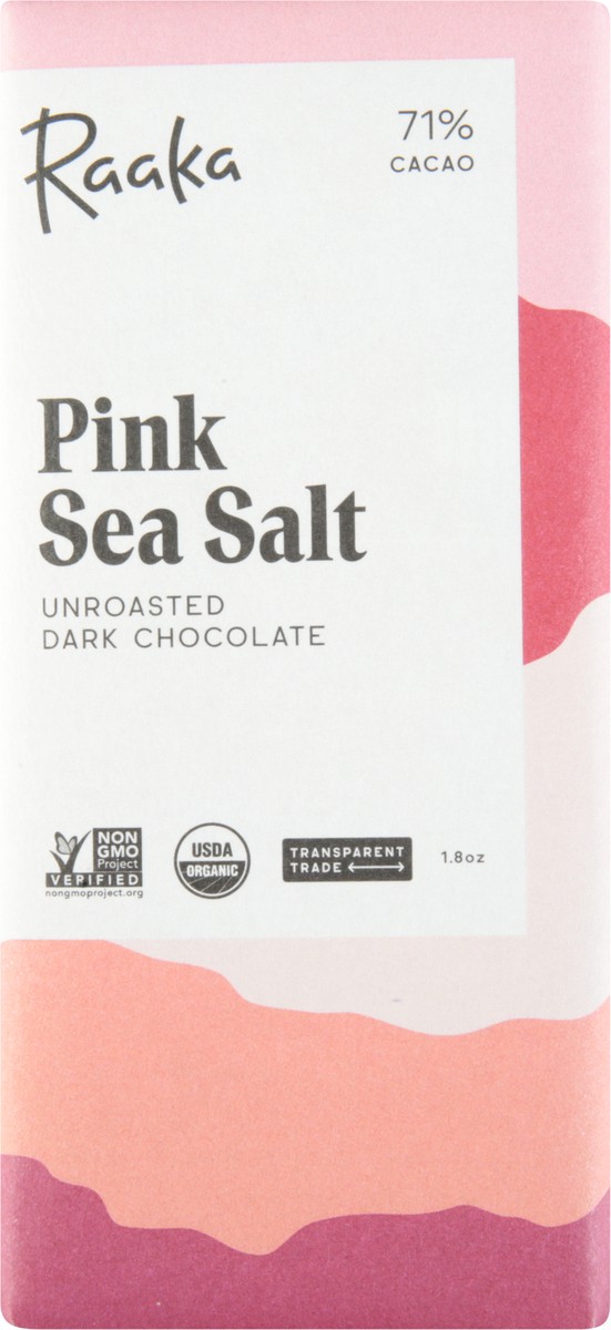 slide 1 of 12, Raaka 71% Cacao Unroasted Pink Sea Salt Dark Chocolate 1.8 oz, 1.8 oz