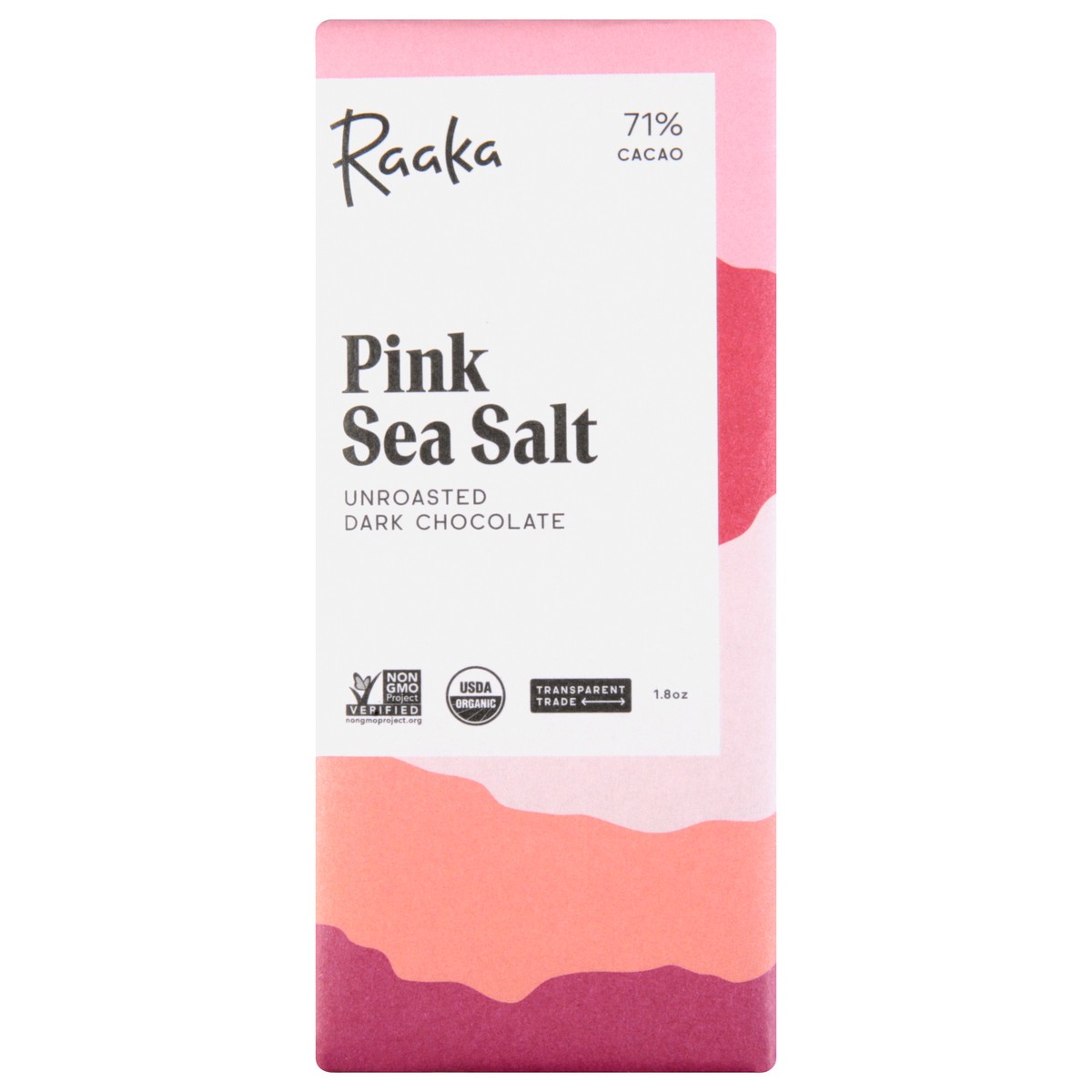 slide 1 of 12, Raaka 71% Cacao Unroasted Pink Sea Salt Dark Chocolate 1.8 oz, 1.8 oz