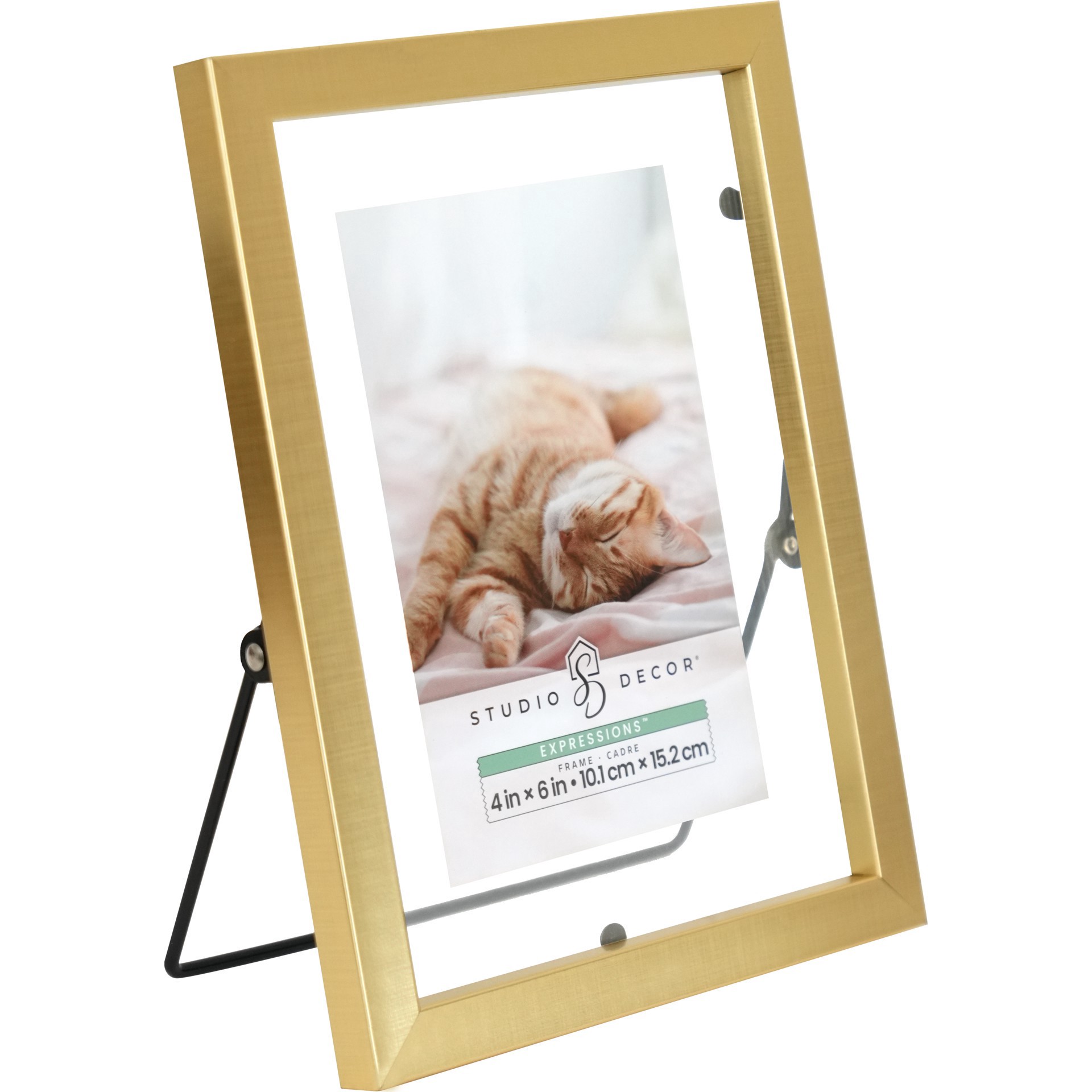 slide 4 of 4, Expressions Gold Tabletop Float Frame By Studio Decor, 4 in x 6 in
