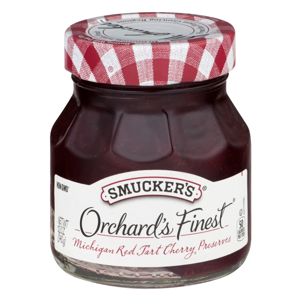 slide 1 of 1, Smucker's Orchard's Finest Michigan Red Tart Cherry Preserves, 12 oz