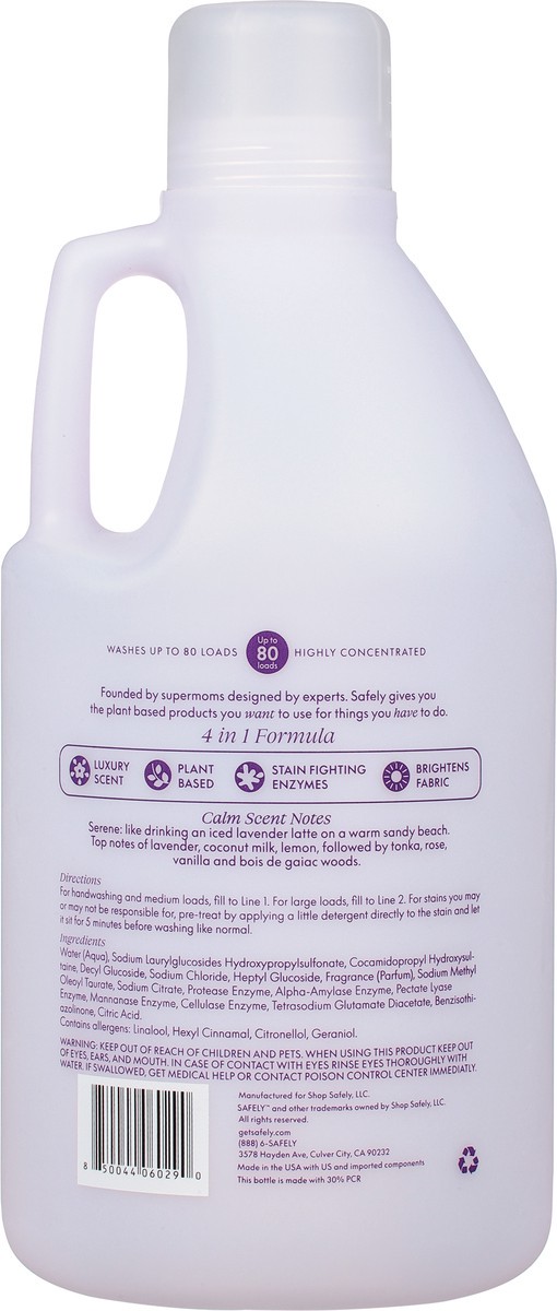 slide 8 of 9, Safely Everyday Laundry Calm Detergent 64 fl oz, 64 fl oz