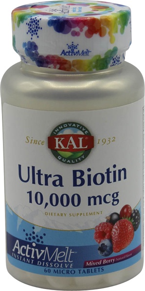 slide 1 of 1, KAL Ultra Biotin Activmelt, 60 ct