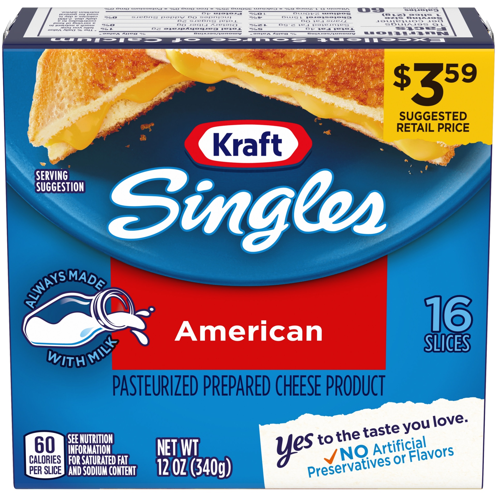 slide 1 of 6, Kraft Singles American Cheese Slices Pack, 12 oz