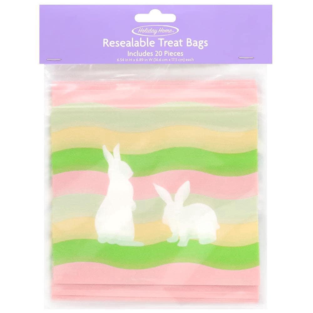 slide 3 of 3, Holiday Home® Easter Resealable Treat Bags - Easter Stripe, 20 ct