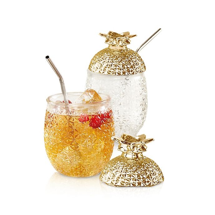 slide 2 of 2, Home Essentials Glass Pineapple Tumblers, 2 ct