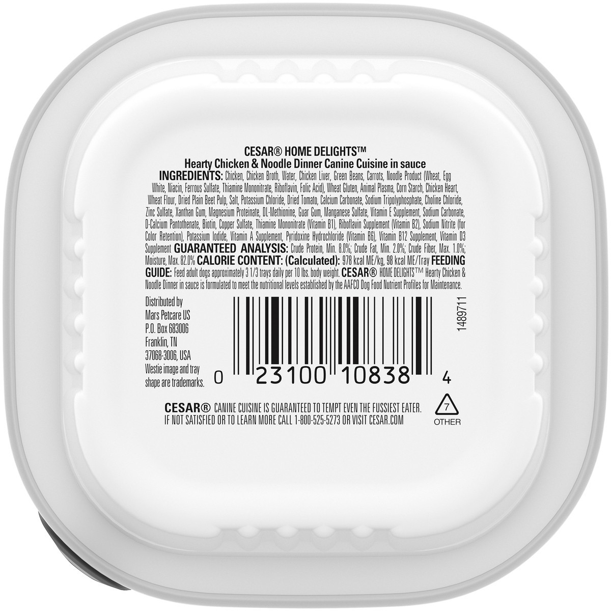 slide 12 of 13, Cesar Home Delights Hearty Chicken & Noodle Dinner in Sauce Canine Cuisine 3.5 oz. Tray, 3.5 oz