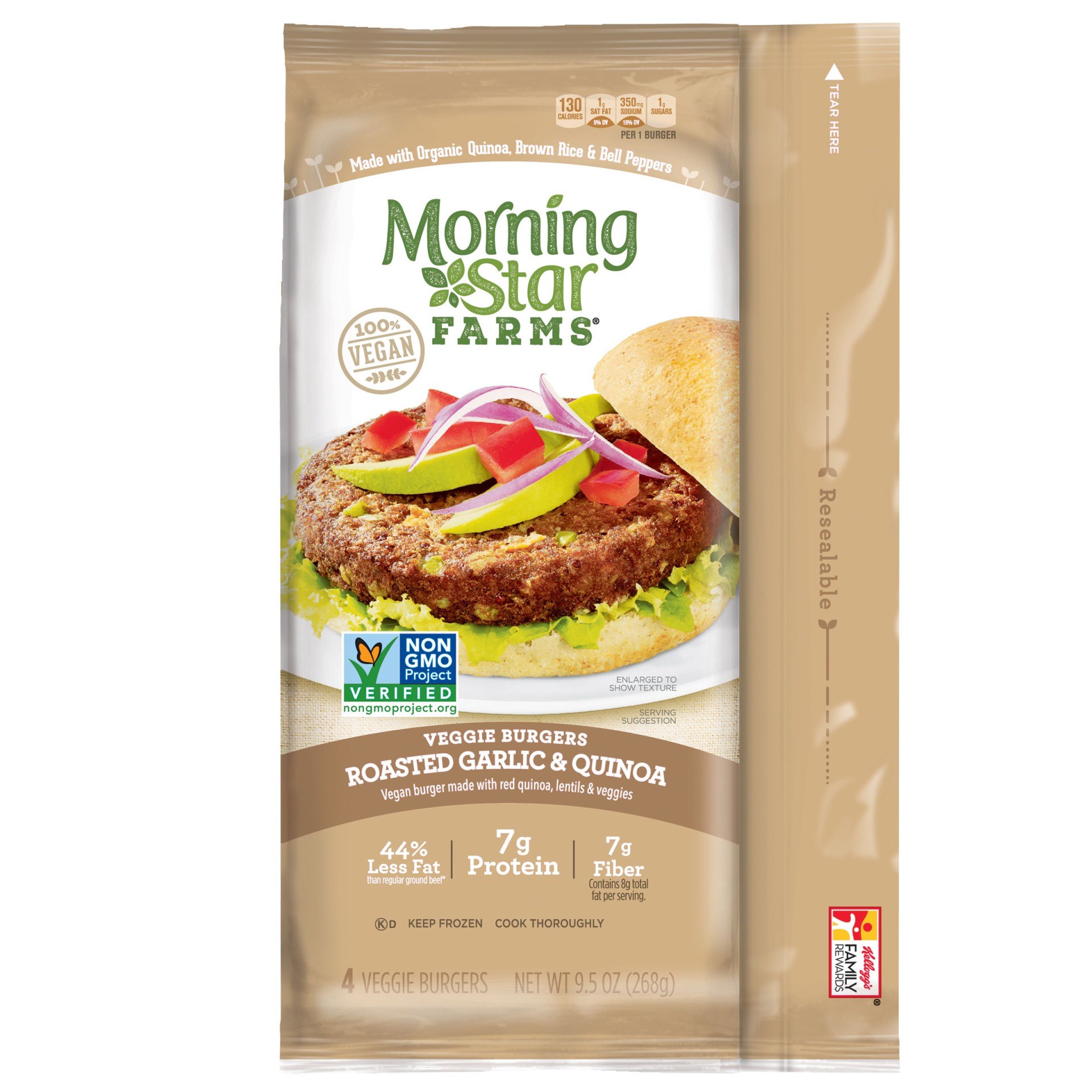 slide 5 of 7, MorningStar Farms Roast Garlic Quinoa Burger, 4 ct; 2.37 oz