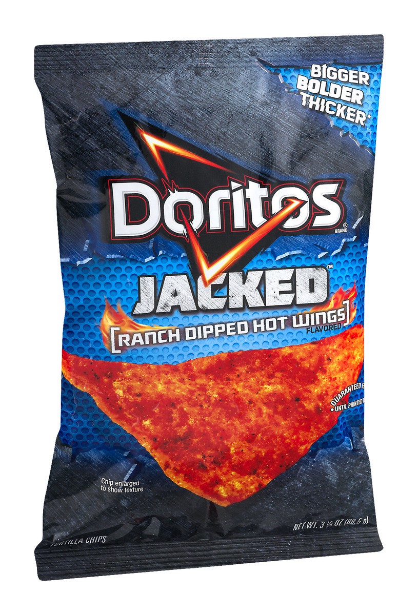 slide 5 of 9, Doritos Jacked Ranch Dipped Hot Wing Tortilla Chips 3.13 Ounce Plastic Bag, 3.12 oz