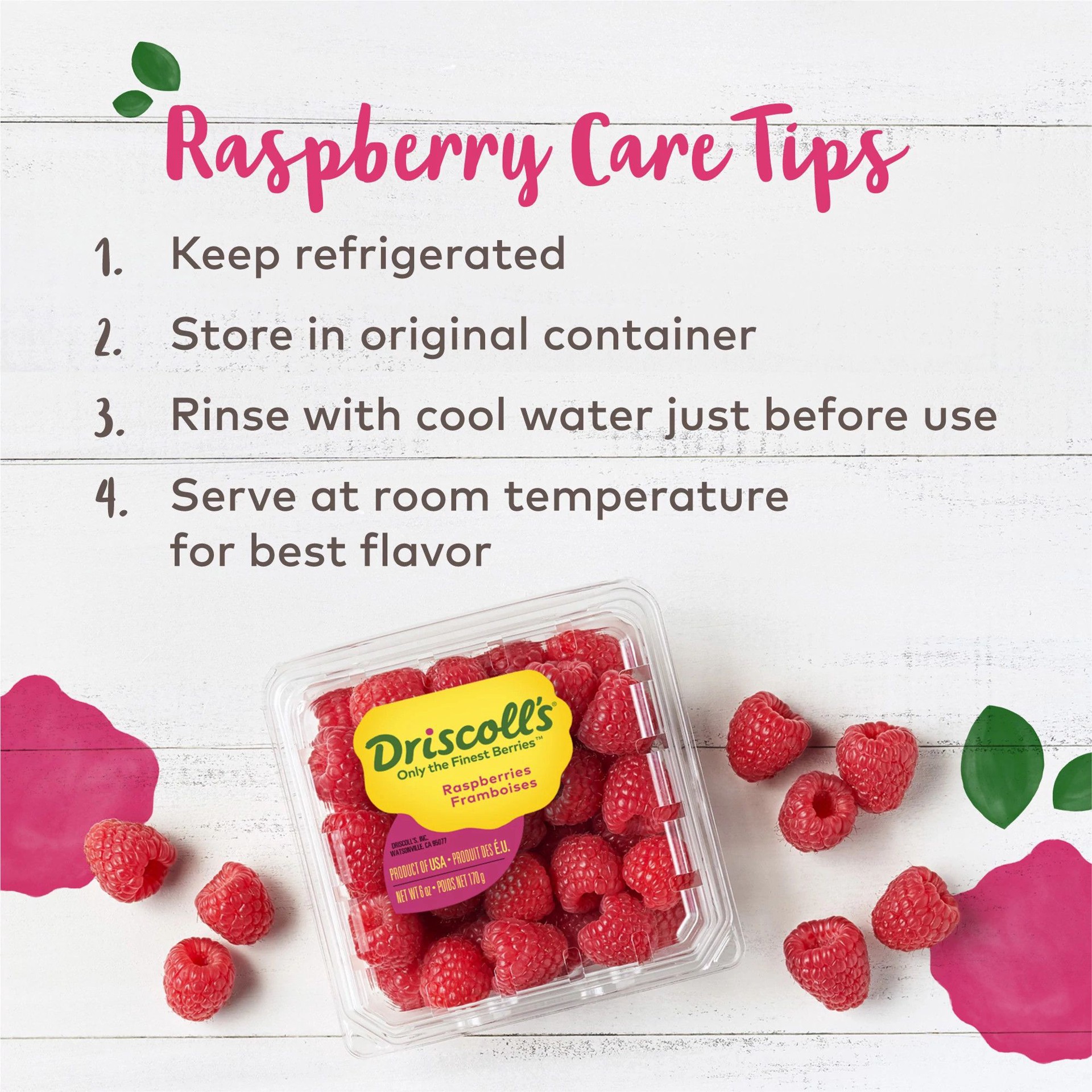 slide 5 of 6, Driscoll's Raspberries, Fresh Berries, Conventional, 9 oz., 9 oz