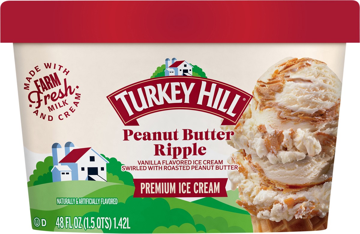 slide 2 of 2, Turkey Hill Peanut Butter Ripple, 48 fl oz