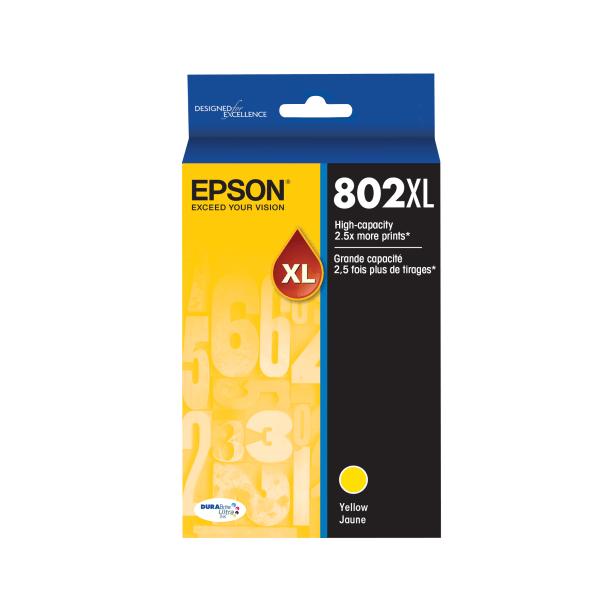 slide 1 of 2, Epson Durabrite Ultra T802Xl420-S High-Yield Yellow Ink Cartridge, 1 ct