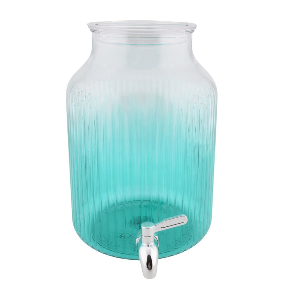 slide 1 of 1, Hd Outdoors Acrylic Ribbed Ombre Beverage Dispenser Green, 1.87 gal