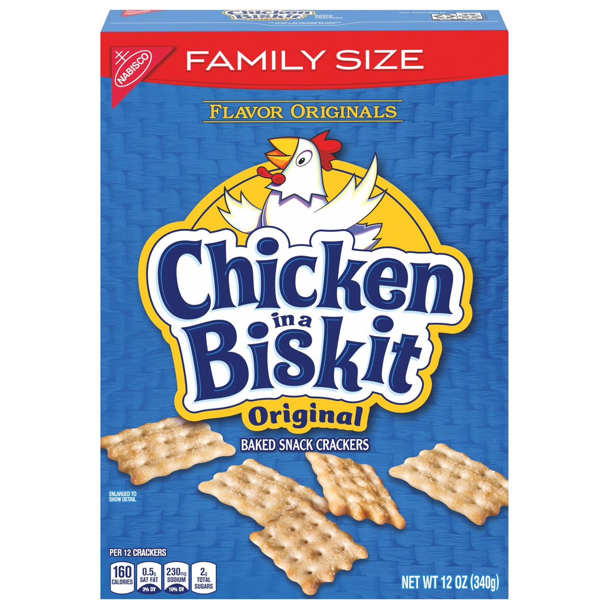 slide 1 of 9, Chicken in a Biskit Original Baked Snack Crackers, Lunch Snacks, Family Size, 12 oz, 12 oz