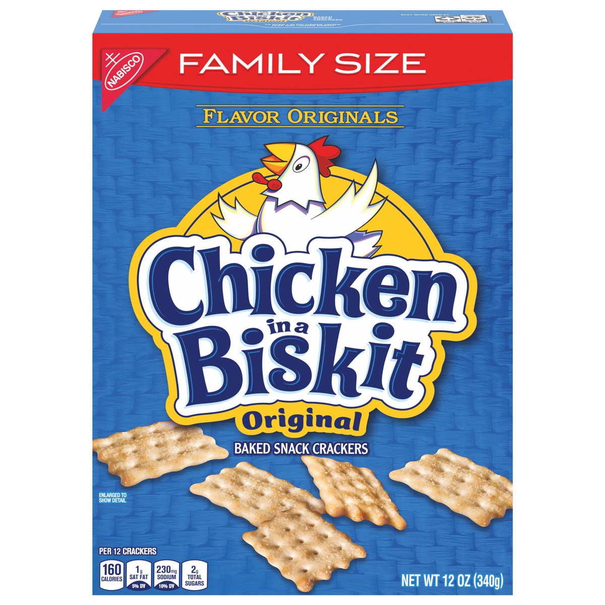 slide 1 of 9, Chicken in a Biskit Original Baked Snack Crackers, Family Size, 12 oz, 12 oz