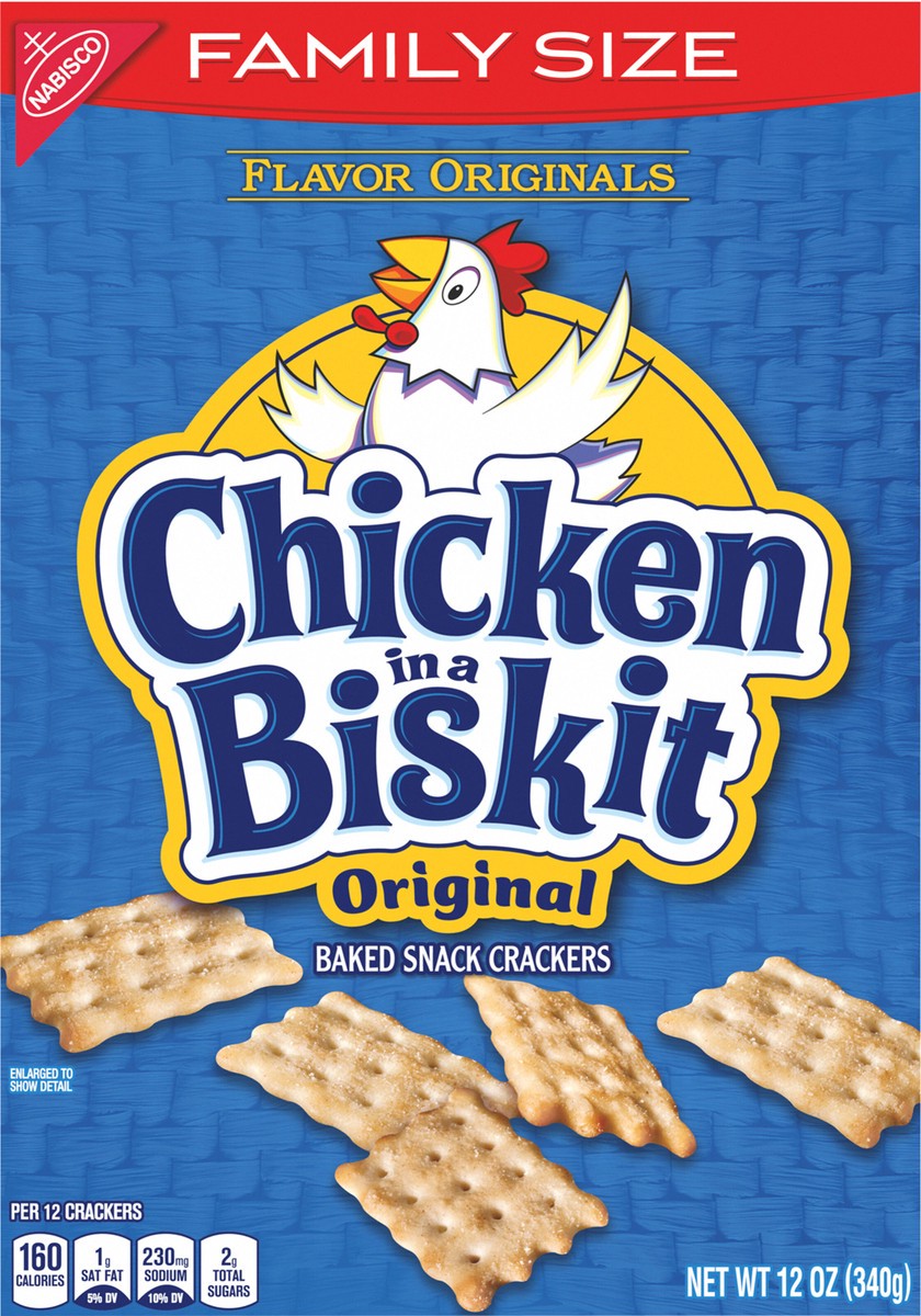 slide 5 of 9, Chicken in a Biskit Original Baked Snack Crackers, 12 oz