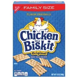 Chicken in a Biskit Original Baked Snack Crackers, Lunch Snacks, Family Size, 12 oz