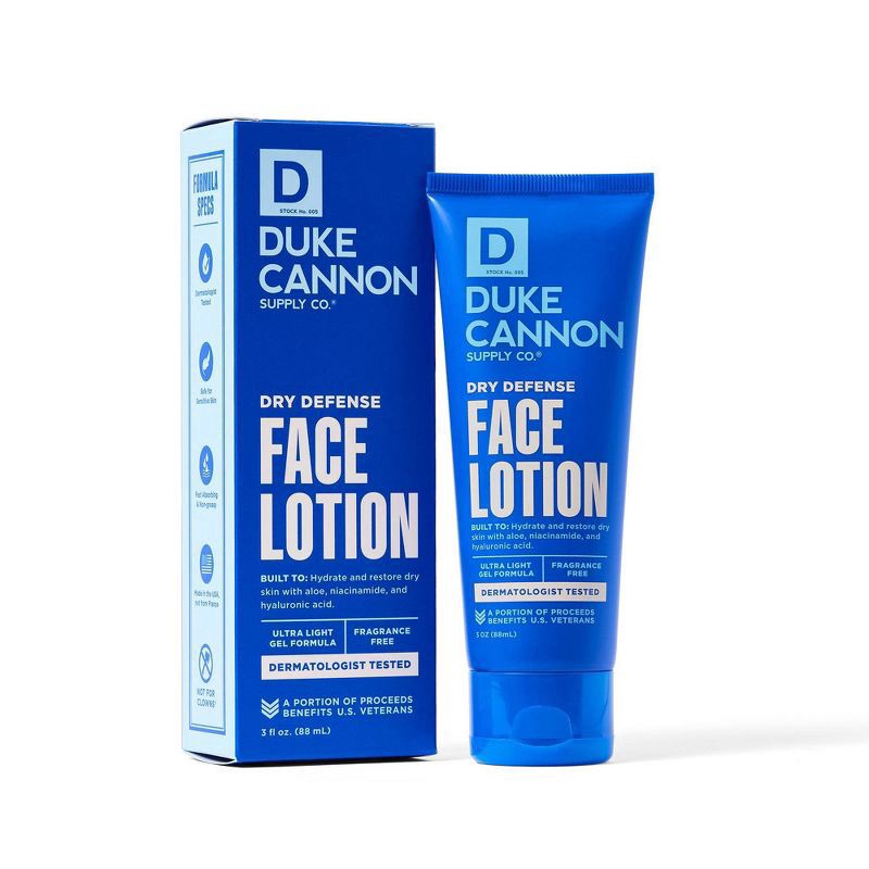 slide 6 of 8, Duke Cannon Supply Co. Dry Defense Face Lotion - 3 fl oz, 3 fl oz